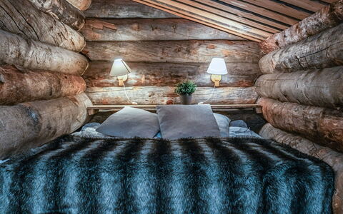 Tunturin Villa Pipo: Træ, Soveværelse, Sengetøj, Sengetøj, Sengetøj, Seng, Indretning, Værelse, Bed Frame, Pude
