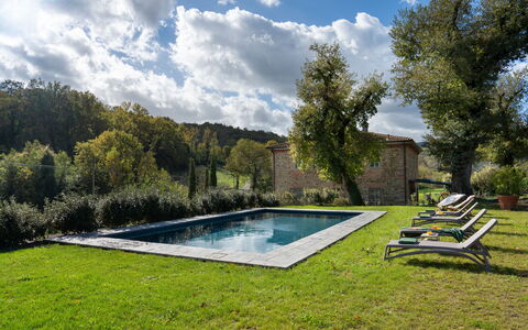 La Morella: Svømmepøl, Have, Estate, Backyard, Udendørs Møbler, Landscaping, Lawn, Gård, Stuehus, Hacienda