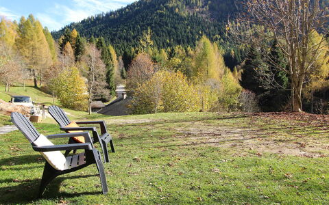 Chalet Genzianella: Landskab, Skov, Udendørs Møbler, Lærk, Have, Dal, Landscaping, Lawn