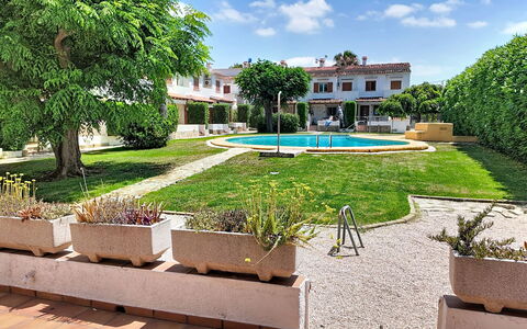 Mimosa i: Hacienda, Estate, Udvej, Have, Gårdsplads, Lawn, Gård, Villa, Landscaping, Skygge