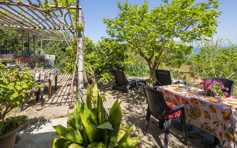 La Torre sul Ponte, Seaview, Garden: Grøn, Busk, Møbel, Have, Bord, Udendørs Møbler, Stol, Udendørs Bord, Forår
