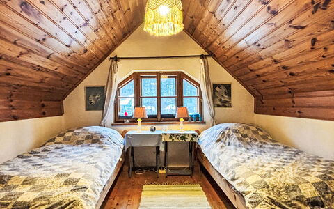 Himmelreichmühle: Træ, Indretning, Møbel, Soveværelse, Loft, Etage, Seng, Hjem, Gulvbelægning, Hus