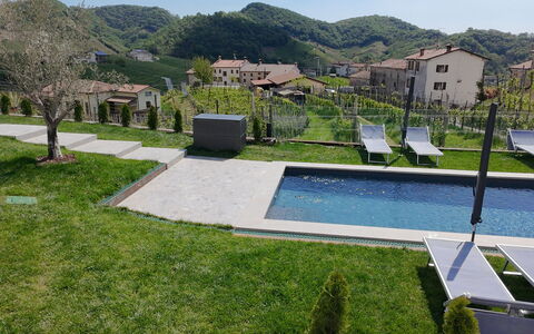 Villa Valdobbiadene Pool Spa: Svømmepøl, Urban Design, Fritid, Have, Udendørs Møbler, Udvej, Landscaping, Backyard, Estate, Eco Hotel