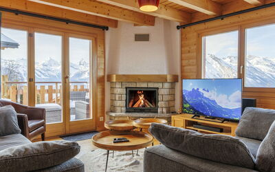 Nendaz 286: Møbel, Træ, Indretning, Loft, Værelse, Gulvbelægning, Hjem, Stue, Etage, Lejlighed