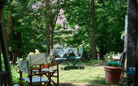 Il Gallinaio, Vivo D'Orcia: Møbel, Grøn, Stol, Udendørs Møbler, Sommer, Have, Bord, Udendørs Bord, Busk