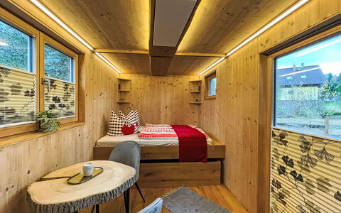 Tiny House Cottage Herbert: Træ, Gulvbelægning, Indretning, Etage, Loft, Bejdse, Hårdttræ, Tømmer, Planke, Klarlak
