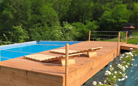 Villa Dolce Bosco with Pool, Valdobbiadene: Træ, Hårdttræ, Planke, Bejdse, Dæk, Svømmepøl, Trægulve, Krydsfiner, Tømmer