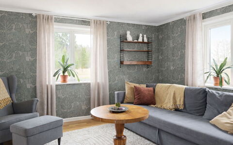Hönetorpet: Møbel, Indretning, Gulvbelægning, Træ, Etage, Textile, Stue, Værelse, Bord, Belysning