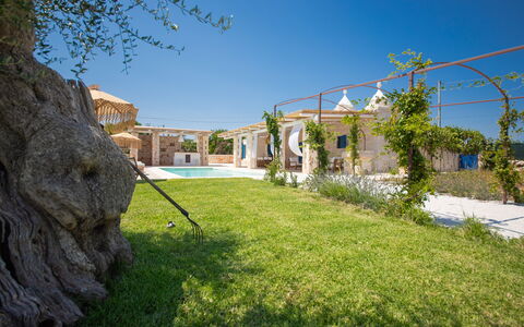 Trulli Valle D'Itria - Martina Franca: Svømmepøl, Udvej, Estate, Skygge, Hacienda, Udendørs Møbler, Villa, Eco Hotel, Udendørs Struktur, Blomsterkrukke