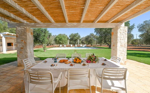 Trulli Heaven: Skygge, Have, Lawn, Udendørs Møbler, Landscaping, Estate, Backyard, Hacienda, Udendørs Struktur, Gård