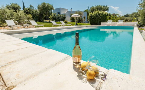 Villa Riva: Blå, Svømmepøl, Have, Landscaping, Estate, Udvej, Skygge, Eco Hotel, Villa, Backyard