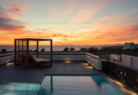 Golden Sunset Villa: Skumring, Svømmepøl, Afterglow, Solnedgang, Udvej, Solopgang, Aften, Udendørs Møbler, Red Sky At Morning, Eco Hotel