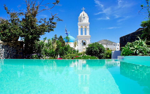 Mansion Kyani: Blå, Svømmepøl, Udvej, Eco Hotel, Hacienda, Ferieby, Villa, Blomsterkrukke, Stueplante