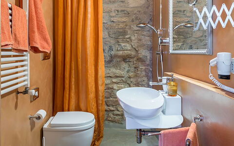 Villa Bastiano: Sanitærarmatur, Toiletbræt, Gulvbelægning, Badeværelse, Etage, Toilet, Indretning, Håndvask, Vvs, Tap