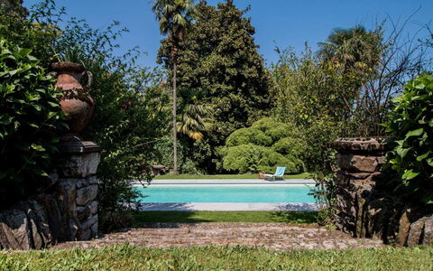 Villa Romantica: Blå, Busk, Have, Svømmepøl, Skygge, Landscaping, Fritid, Udvej, Backyard