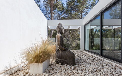 Villa Tomsk: Have, Naturmateriale, Landscaping