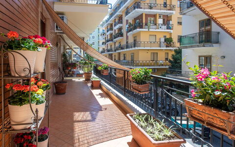 Apartment Bud: Blomsterkrukke, Altan, Lejlighed, Stueplante, Veranda, Ejerlejlighed, Gelænder, Stol, Baluster, Hotel