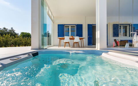Villa Betty: Blå, Kompositmateriale, Svømmepøl, Fritid, Udvej, Udendørs Møbler, Skygge, Villa, Design, Eco Hotel