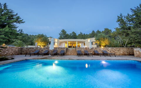 Villa Sharon: Blå, Estate, Landscaping, Svømmepøl, Eco Hotel, Udvej, Villa, Ferieby, Evergreen