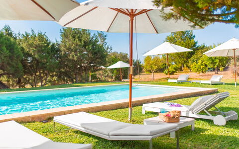 Villa Bouquet: Have, Udendørs Møbler, Skygge, Liggestol, Paraply, Lawn, Svømmepøl, Landscaping, Udvej, Eco Hotel