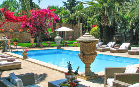 Villa Peacock: Svømmepøl, Udvej, Blomsterkrukke, Water Feature, Eco Hotel, Fritid, Hacienda, Landscaping, Have, Stueplante