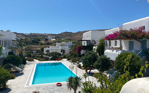 Mykonos Pool House 7: Svømmepøl, Udvej, Eco Hotel, Landscaping, Gårdsplads, Hacienda, Stueplante, Blomsterkrukke, Hotel