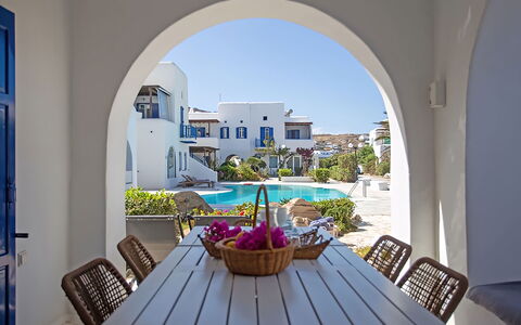 Mykonos Pool House 8: Blå, Hjem, Udvej, Estate, Villa, Hotel, Stol, Svømmepøl, Udendørs Møbler, Liggestol