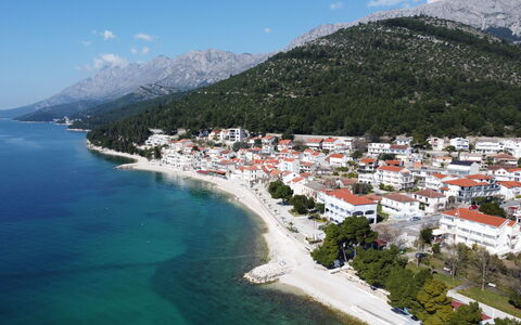 Zaostrog 100: Hav, Ocean, Kyst, Sollys, Skygge, Aften, Altan, Markise, Strand, Skygge