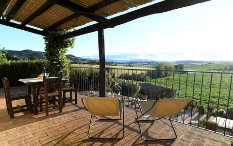 Terre di Giano Private Pool and View, Umbria: Møbel, Udendørs Møbler, Land Lot, Landdistrikt, Stol, Udendørs Bord, Altan, Veranda, Køkken & Spisebord, Skygge