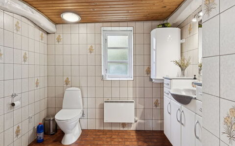 Sigbritt - 3.7Km from the Sea: Gulvbelægning, Sanitærarmatur, Træ, Etage, Badeværelse, Indretning, Vvs, Toilet, Toiletbræt, Håndvask