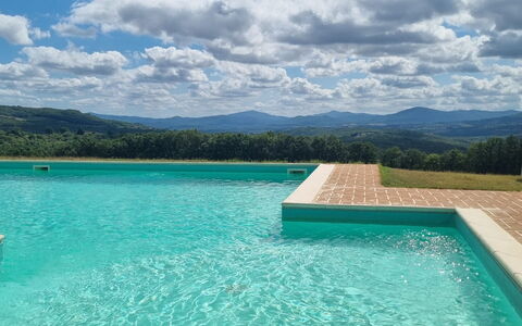 Casa Stella Serena, Podere le Scopaie, Pool: Blå, Svømmepøl, Landscaping, Udvej, Eco Hotel, Cumulus, Ferieby, Stuehus, Thermae