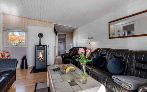 Nisse - 300M from the Sea: Gulvbelægning, Stue, Couch, Loft, Hårdttræ, Trægulve, Bjælkehytte, Lysarmatur