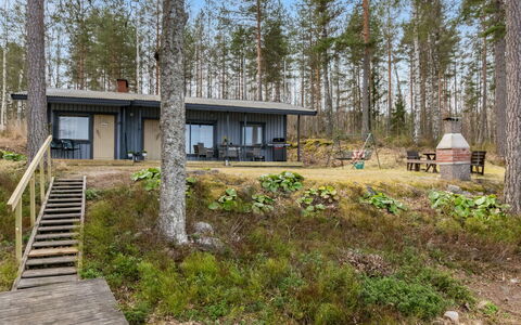 Asikkala 696: Sommerhus, Garden Bygninger, Woodland, Bjælkehytte, Lærk, Skur
