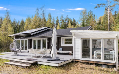 Teurajärven Helmi: Hjem, Tag, Sommerhus, Sidespor, Dæk, Design, Garden Bygninger, Bjælkehytte, Veranda