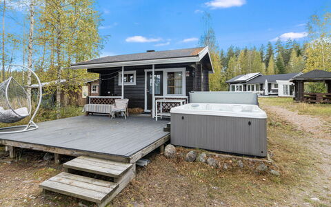 Teurajärven Helmi: Hus, Sommerhus, Hjem, Bjælkehytte, Dæk, Garden Bygninger, Sidespor, Veranda, Gård