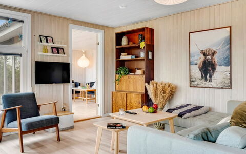 Brunetta - 200M to the Fjord: Møbel, Indretning, Gulvbelægning, Etage, Træ, Stue, Værelse, Couch, Bord, Loft