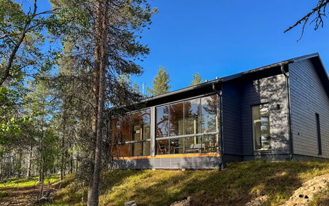 Saariselän Aavahelmi C: Træ, Hjem, Sommerhus, Hårdttræ, Loft, Bejdse, Naturmateriale, Bjælkehytte, Planke, Sidespor