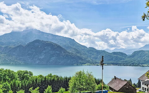 Mondsee Retreat: Himmel, Bjerg, Vand, Bjergrige Landskabsformer, Krop Af Vand, Grøn, Vandressourcer, Natur, Sky, Bakke