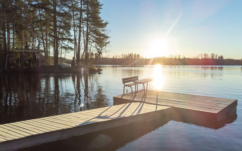 Villa Karmu: Vand, Krop Af Vand, Dok, Sø, Bank, Afspejling, Mole, Boardwalk, Dæk, Morgen