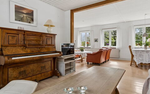 Hening - 150M from the Sea: Møbel, Indretning, Gulvbelægning, Etage, Trægulve, Træ, Loft, Couch, Værelse, Stue