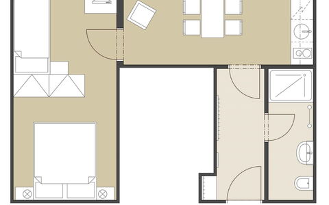 Janské Lázně 5: Møbel, Etage, Indretning, Gulvbelægning, Lejlighed, Design, Stue