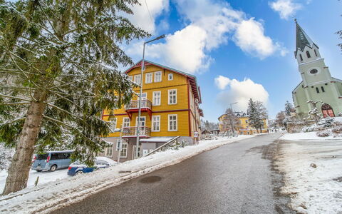 Janské Lázně 5: Træ, Hus, Sne, Vinter, Hjem, Fryser, Hældning, Forstad, Lærk