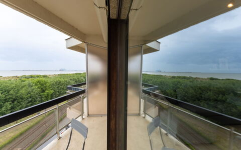 Poseidon: Etage, Lejlighed, Loft, Bejdse, Hårdttræ, Altan, Dagslys, Gelænder, Krydsfiner, Penthouselejlighed