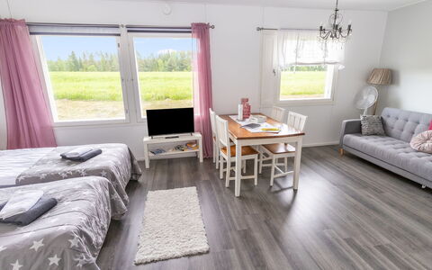 Tupa: Indretning, Lejlighed, Altan, Hårdttræ, Bejdse, Trægulve, Gelænder, Dagslys, Hotel, Penthouselejlighed