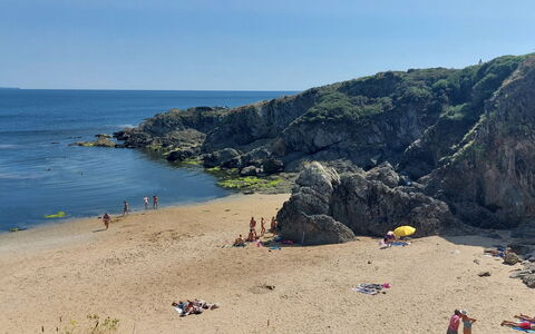 La Sardinerie de la Crique de Porsac'H: Krop Af Vand, Kyst, Strand, Coastal Og Oceaniske Landskabsformer, Hav, Rots, Kyst, Sommer, Headland, Terræn