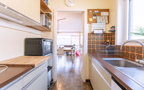 Zandstuyver with Balcony: Køkken, Countertop, Indretning, Gulvbelægning, Køkken Apparat, Større Bandage, Træ, Etage, Cabinetry, Loft