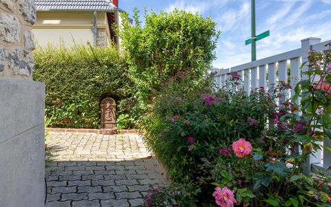 Villerville: Blomst, Busk, Have, Landscaping, Gård, Rose Family, Backyard, Walkway