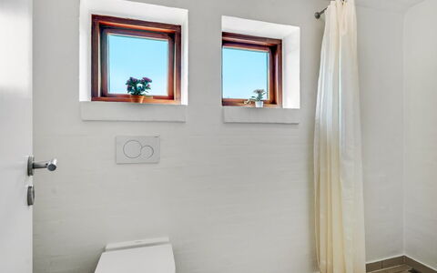 Sonsee - 300M to the Fjord: Væg, Gulvbelægning, Badeværelse, Etage, Sanitærarmatur, Indretning, Loft, Toilet, Vvs, Værelse