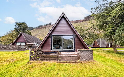 Loch Oich View (Lodge 6): Møbel, Køkken & Spisebord, Stol, Etage, Hav, Altan, Ocean, Udvej, Eco Hotel, Spisestue