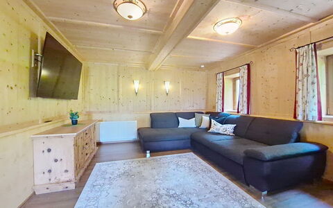 Ferienhaus Dinkl: Træ, Loft, Hårdttræ, Bejdse, Trægulve, Planke, Bjælkehytte, Stue, Tømmer